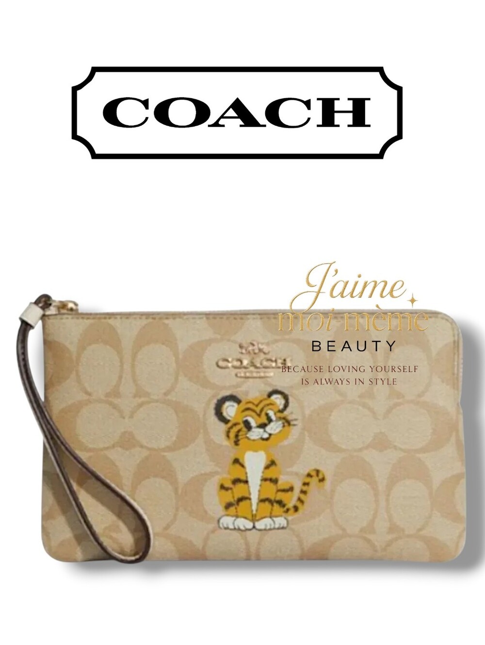 Coach Signature C and TIGER Print Large wristlet - NEW - LIMITED LUNAR NEW YEAR